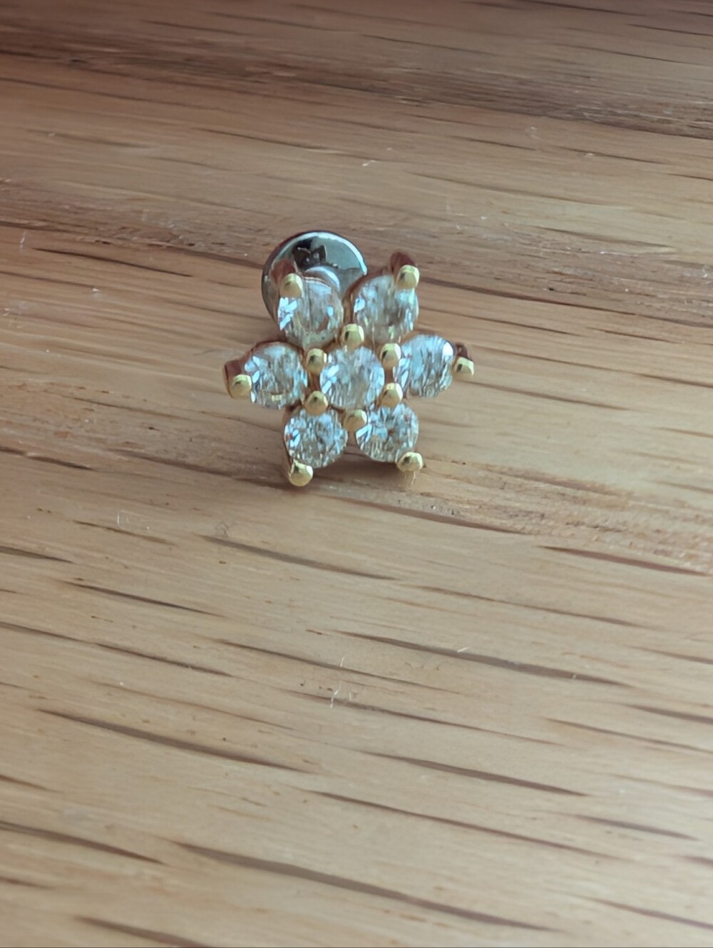 14K Gold Cubic Zirconia BVLA  Cartilage Earring